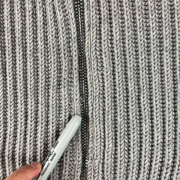 Nicole Farhi Chunky Knitted 100% Wool Hoodie Full Zip Gray Jacket Men's M* - Picture 6 of 16